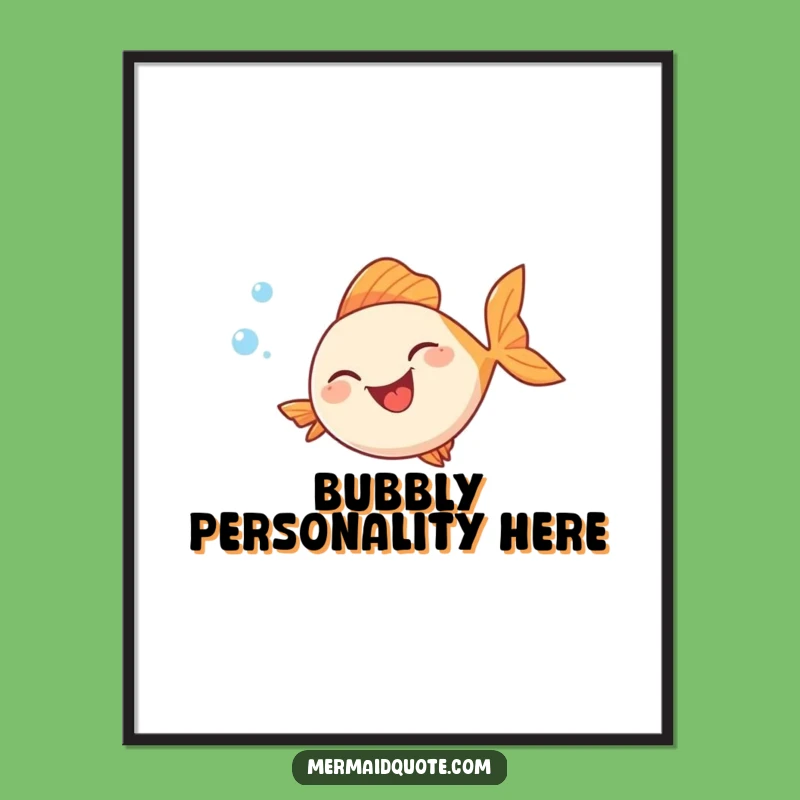 Funny Laughing Fish Poster - Whimsical Underwater Wall Art!