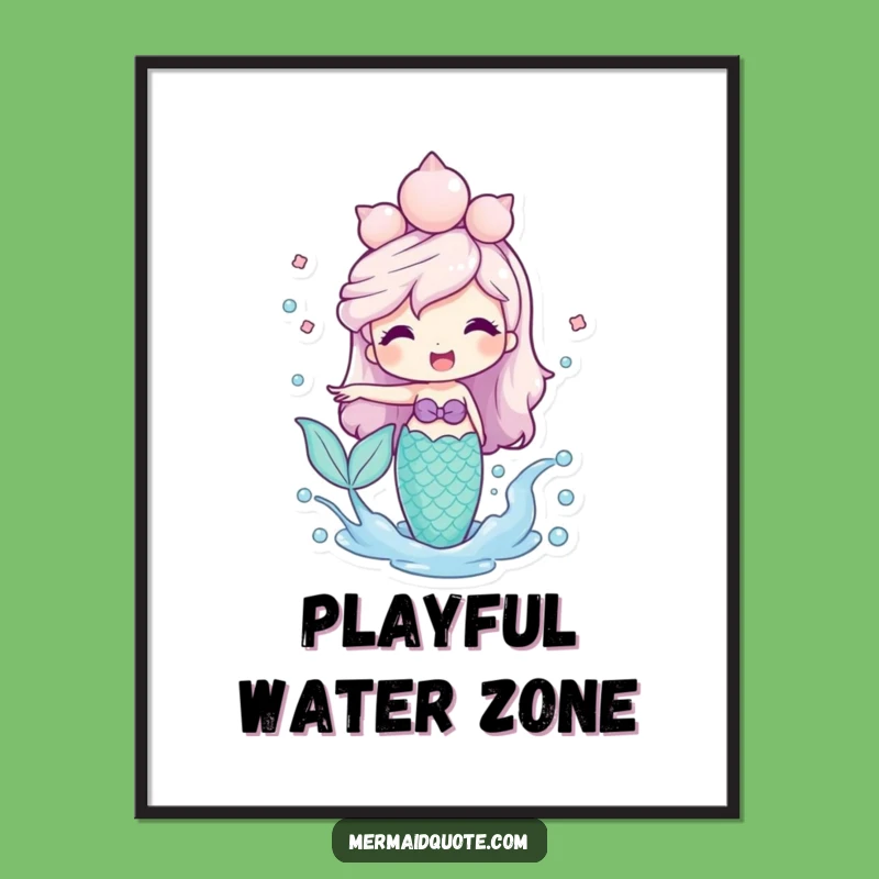 Funny Mermaid Splashing Water Poster: Bring the Ocean Home!