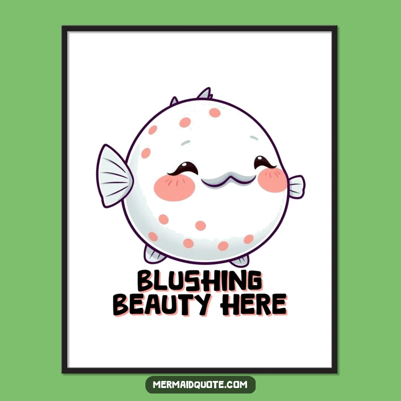 Funny Pufferfish Poster: Adorable Ocean Art, a Whimsical Funny Gift!