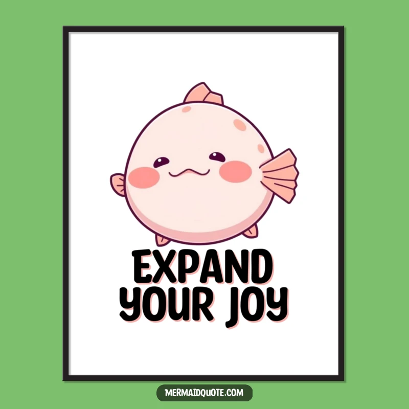Funny Pufferfish Poster: Decorate With Shy Giggle Humor!