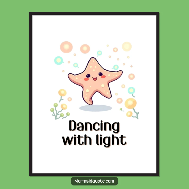 Funny Starfish Dancing Poster - Oceanic Wall Art & Glowing Gift Decor