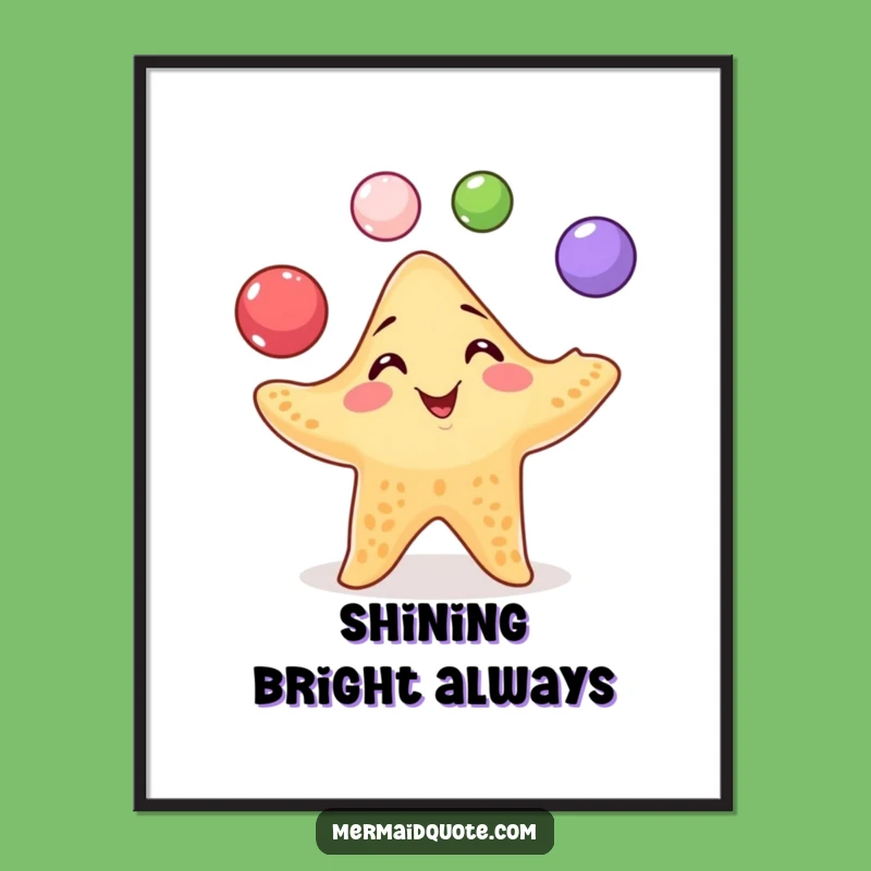 Funny Starfish Poster: Playful Ocean Art for Your Walls, a Whimsical Funny Gift!