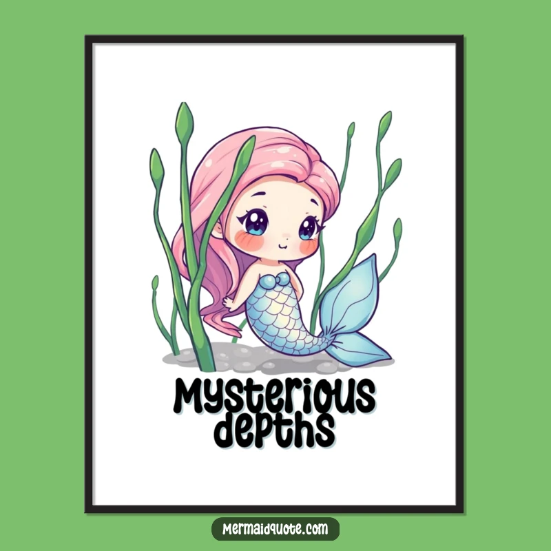 Funny Mermaid Seaweed Poster: Enchanting Underwater Art, Perfect Funny Gift