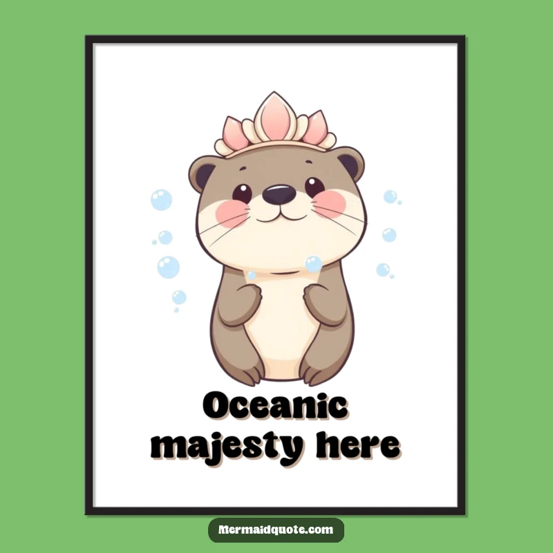 Funny Kawaii Otter Poster: Bubble Art, An Enchanting Funny Gift
