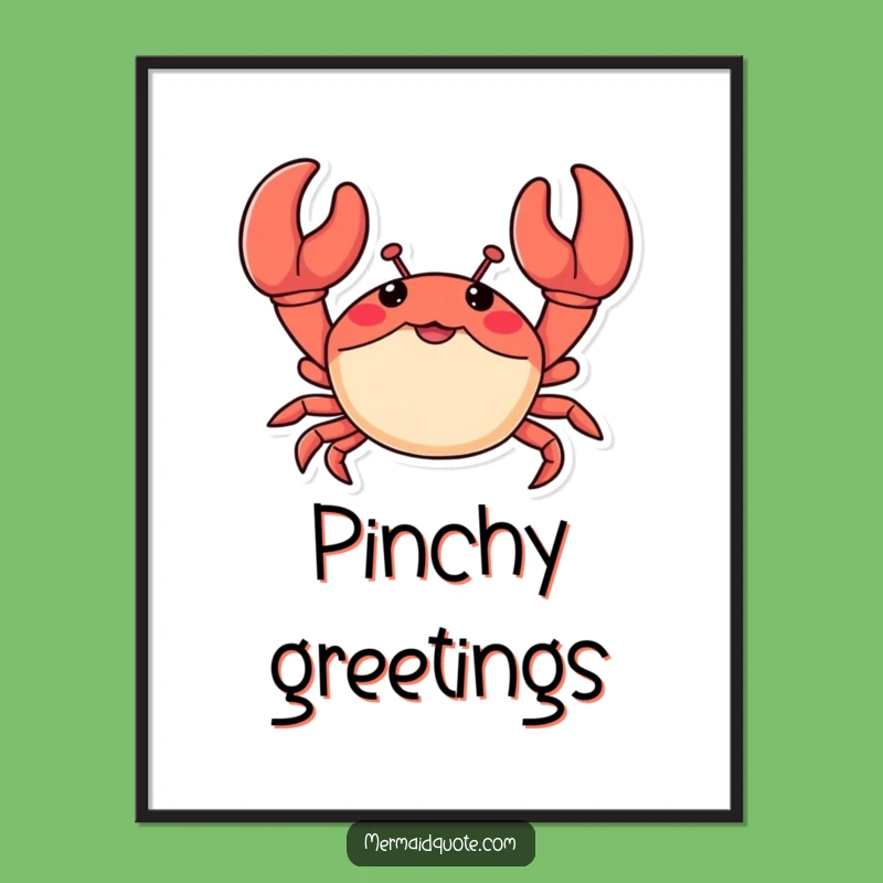 Funny Crab Claws Poster: Cheerful Ocean Art, Perfect Funny Gift
