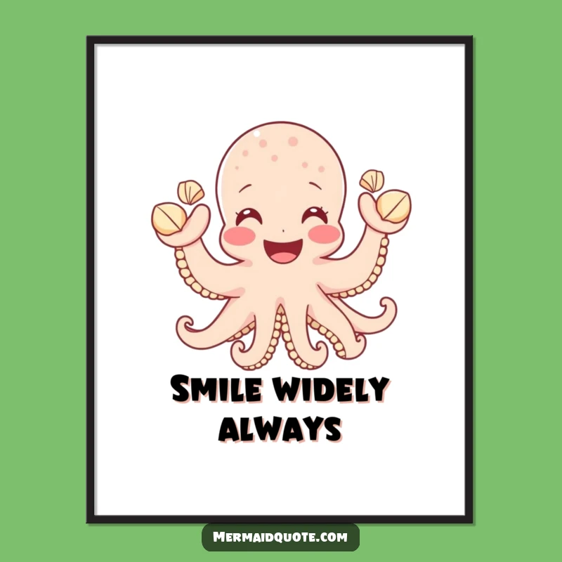 Funny Octopus Shell Greeting Poster - Vibrant & Hilarious Wall Art Gift!