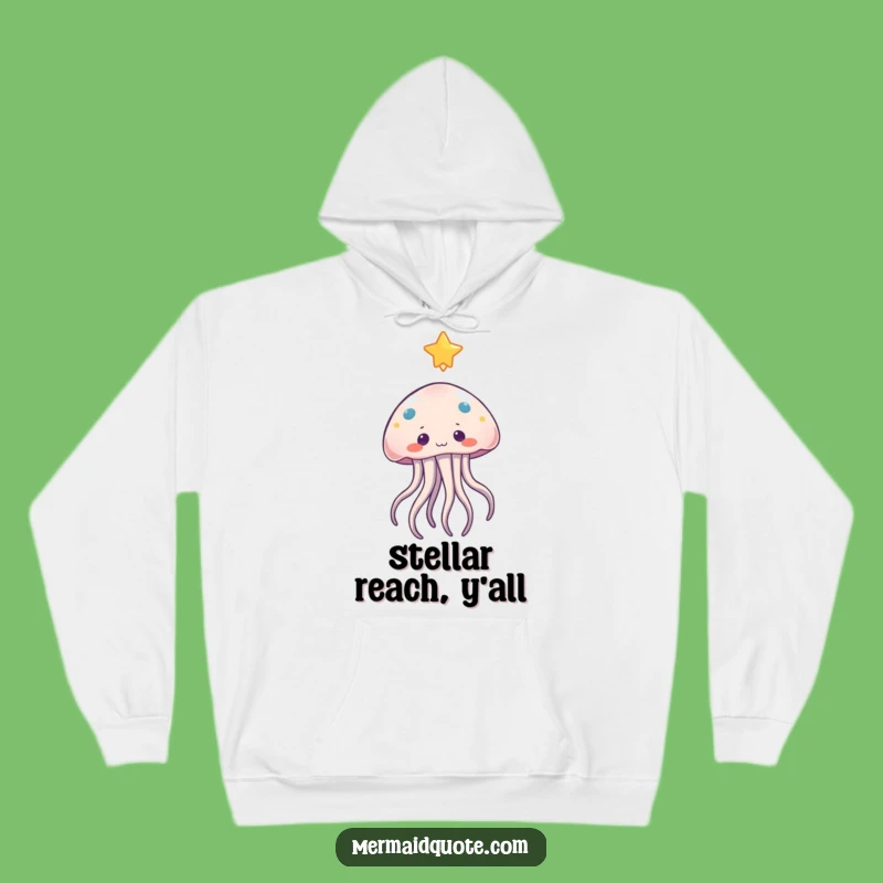 Cozy Funny Jellyfish Star Reach Hoodie: Warm and Dreamy Comfort Gift