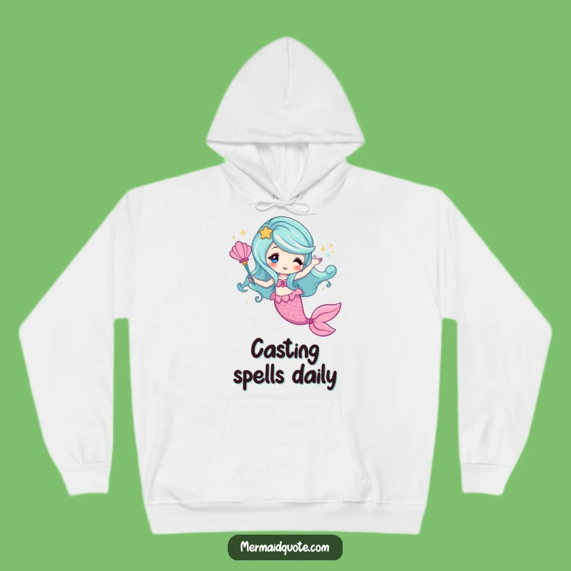 Cozy Funny Mermaid Magic Wand Hoodie - Warm & Enchanting Gift