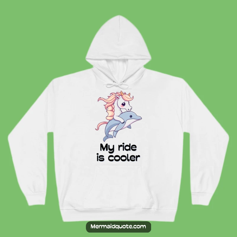 Funny Seahorse Dolphin Ride Hoodie: Cozy Ocean Adventure Wear, Perfect Funny Gift