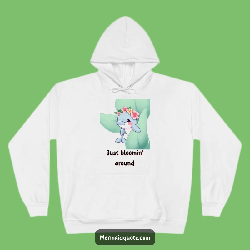 Funny Dolphin Flower Crown Hoodie: Cozy & Cute Ocean Vibes, a Sweet Funny Gift!