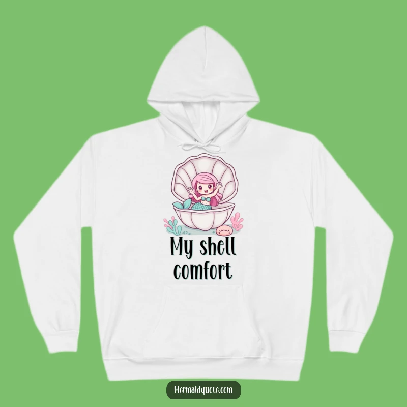 Cozy Funny Mermaid Clam Wave Hoodie - Warm & Whimsical Gift