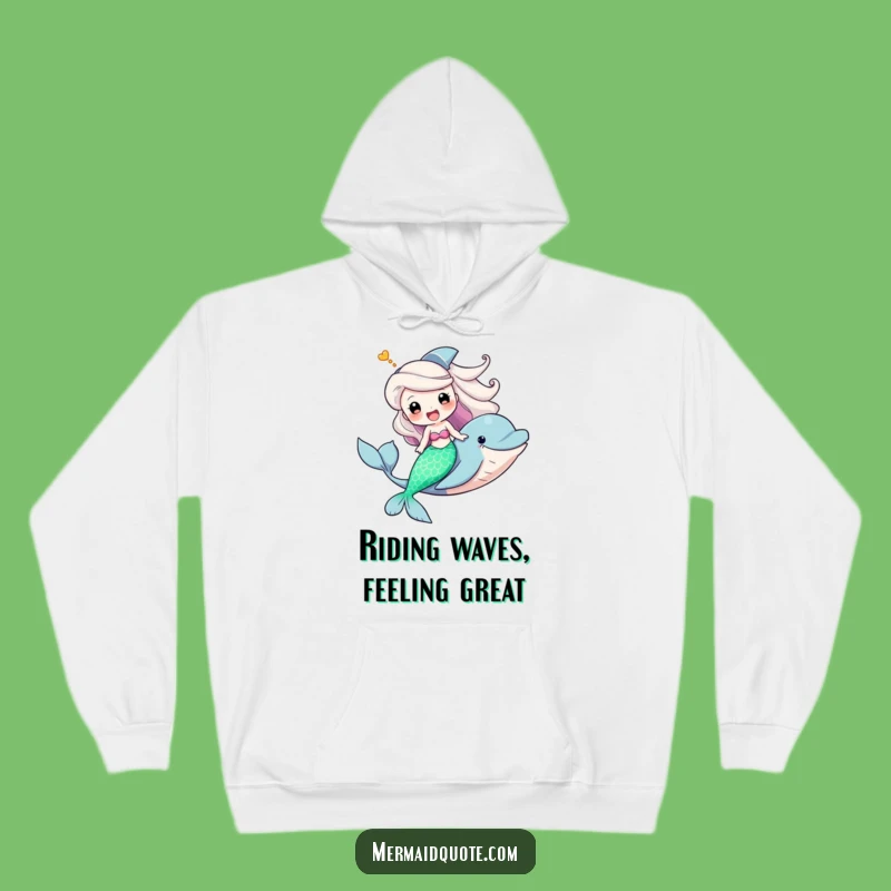 Funny Mermaid Dolphin Adventure Hoodie - Cozy & Hilarious Winter Gift