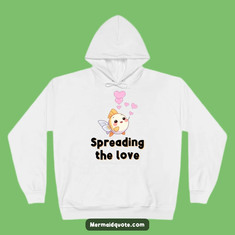 Cozy Funny Angelfish Hoodie - Warm & Whimsical Heart Bubble Design for Comfort