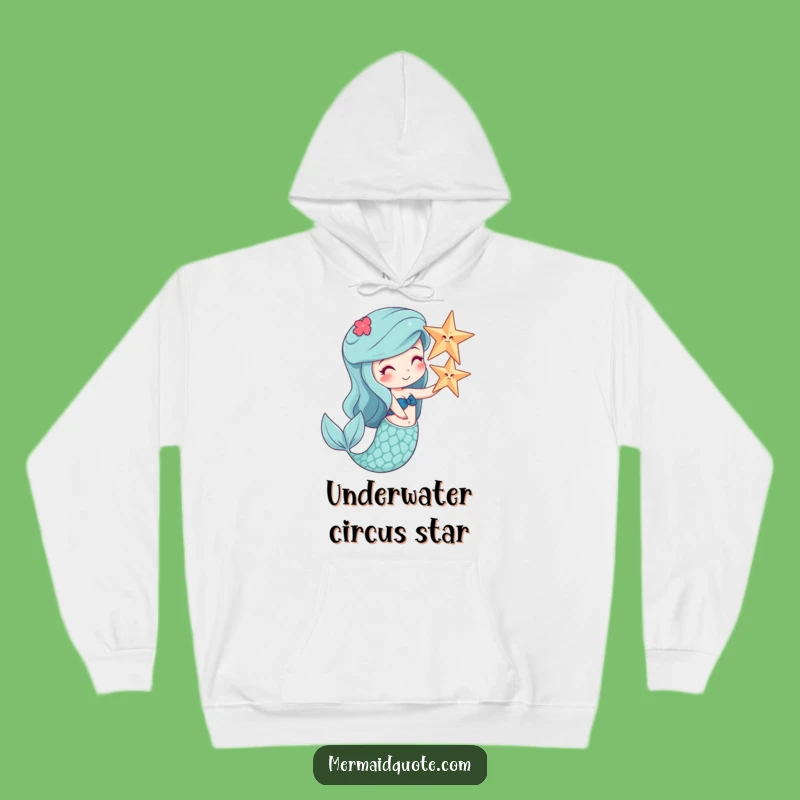Cozy Funny Mermaid Starfish Balance Hoodie - Warm & Hilarious Ocean Gift