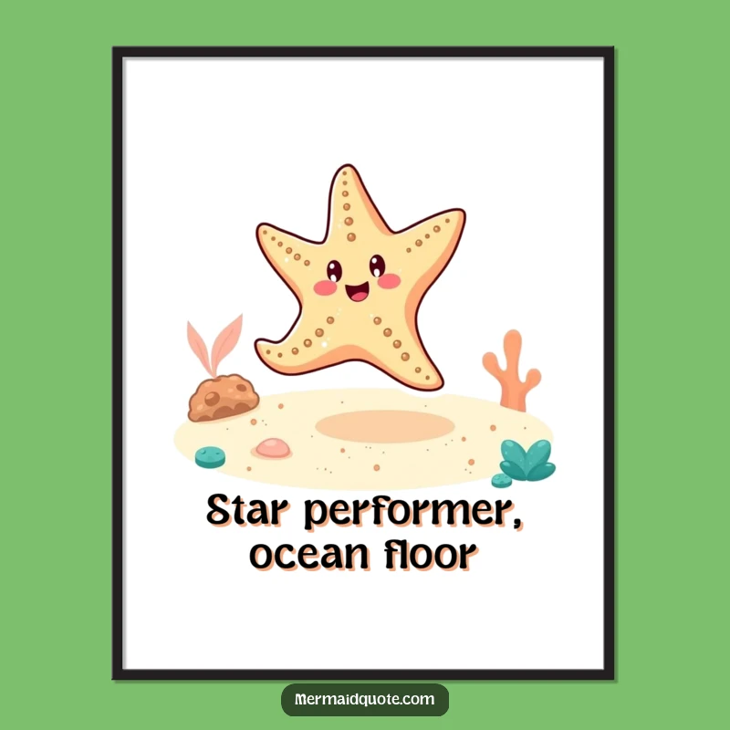 Free Printable Starfish Wall Art: Cartwheeling Starfish Downloadable Art Gift