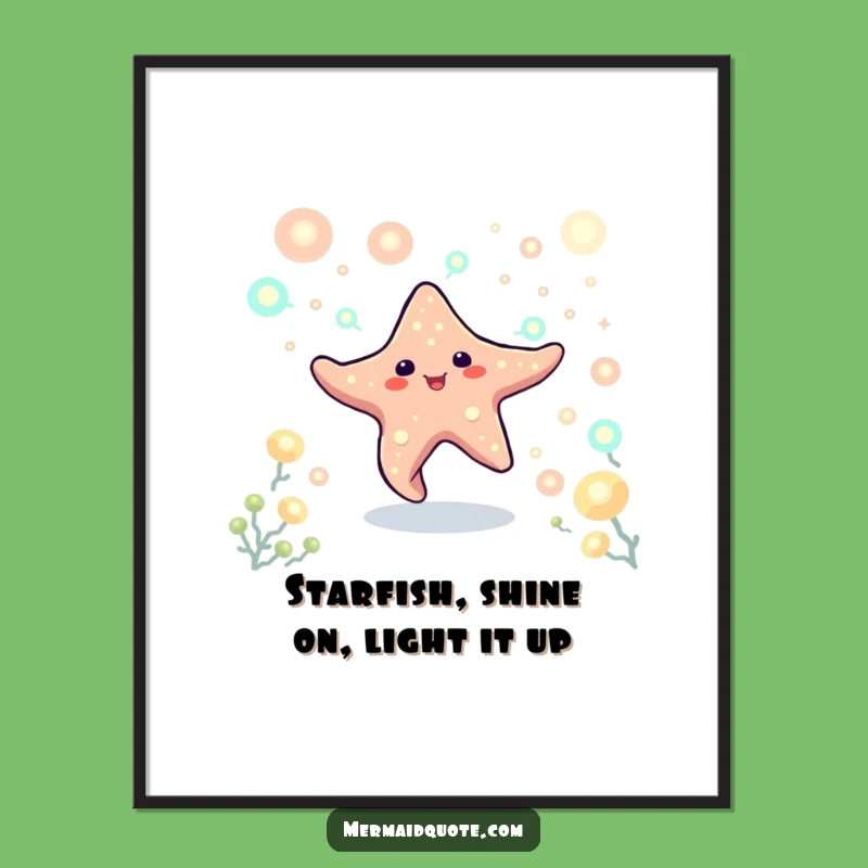 Free Printable Starfish Wall Art: Glowing Plankton Downloadable Decor