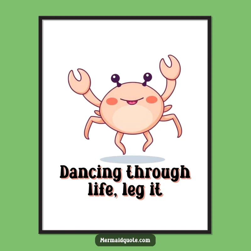 Free Printable Wall Art: Crab's Funny Leg Dance Download for Quirky Decor