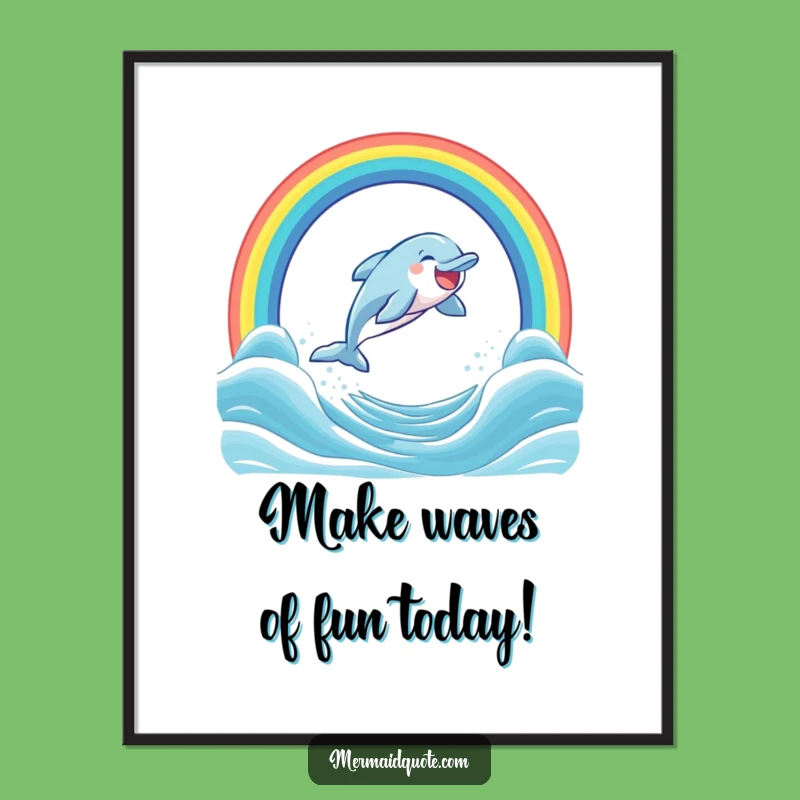 Free Printable Funny Dolphin Rainbow Wall Art: Hilarious Downloadable Ocean Decor