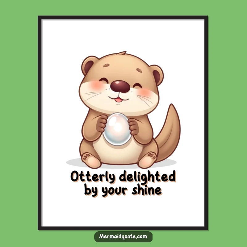 Free Printable Otter Wall Art: Delightful Pearl Downloadable Decor