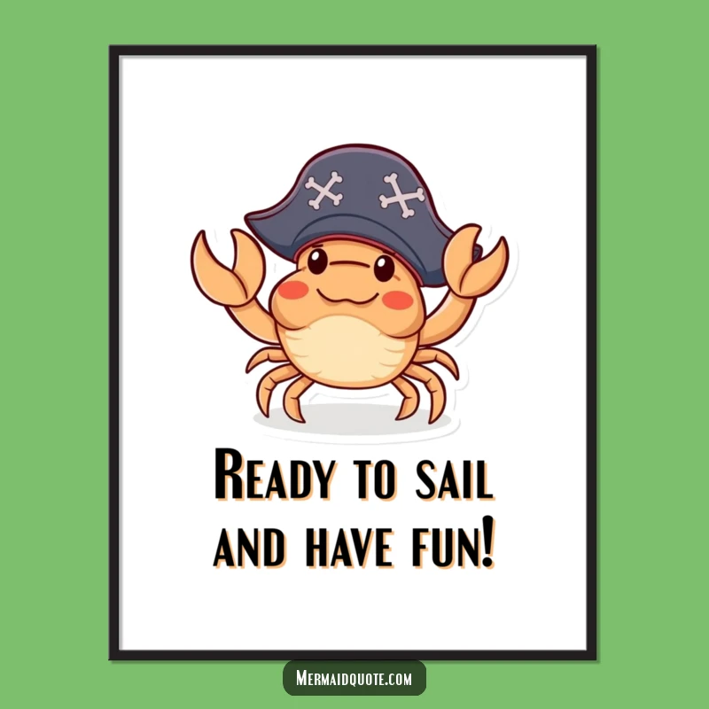 Free Printable Wall Art: Pirate Crab Arrr-mazing Nautical Funny Downloadable Decor