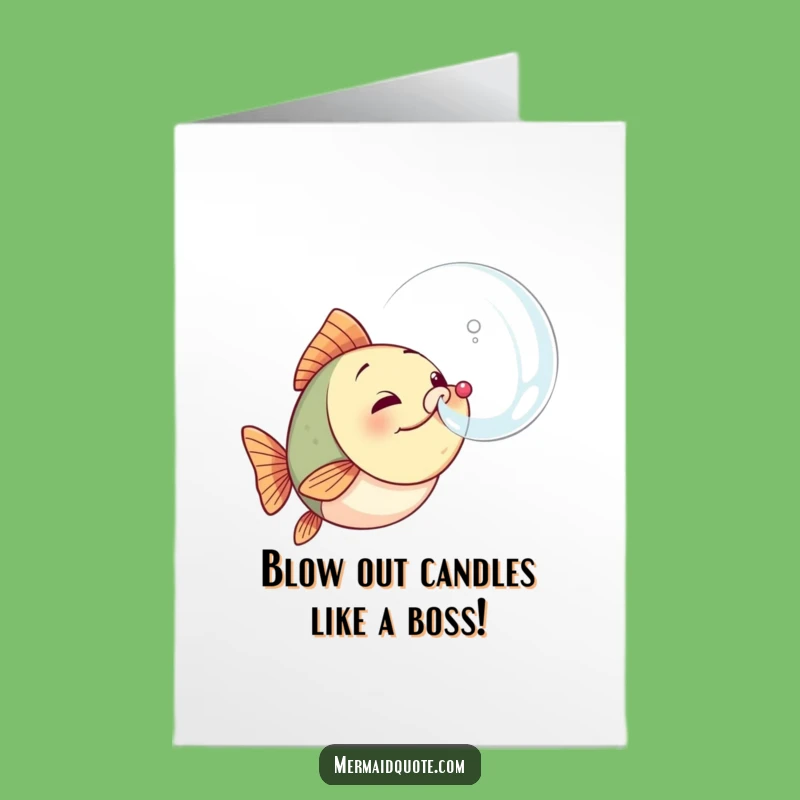 Free Printable Fish Birthday Card: Triumphant Bubble Fun Downloadable Gift