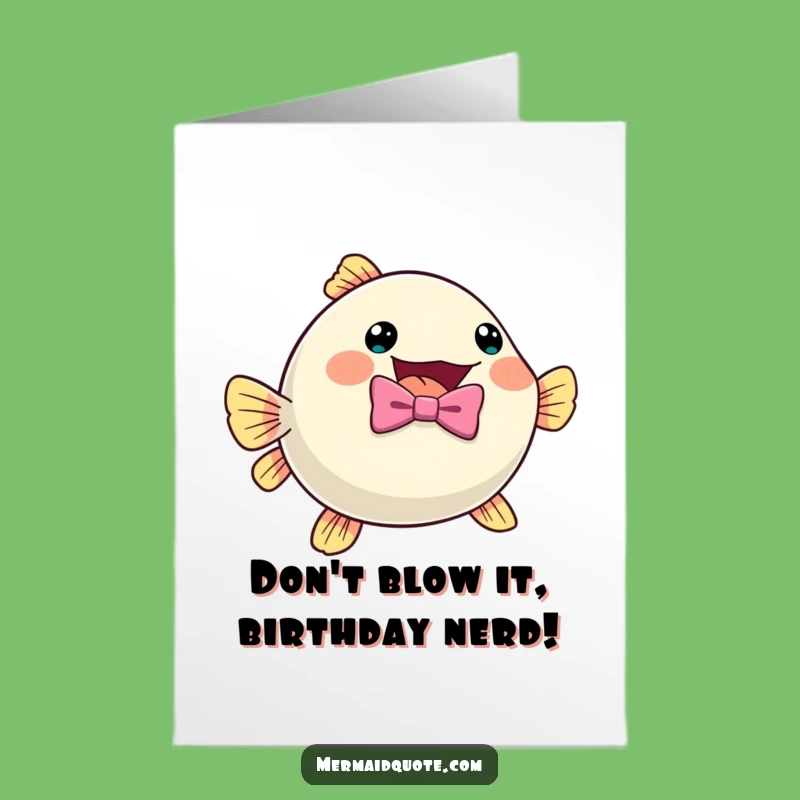 Free Printable Birthday Card: Pufferfish Excited, Humorous Downloadable Gift Idea