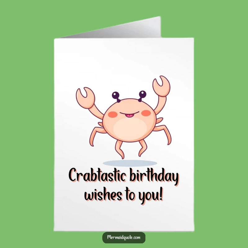 Free Printable Birthday Card: Crab's Funny Leg Dance for a Joyful Birthday