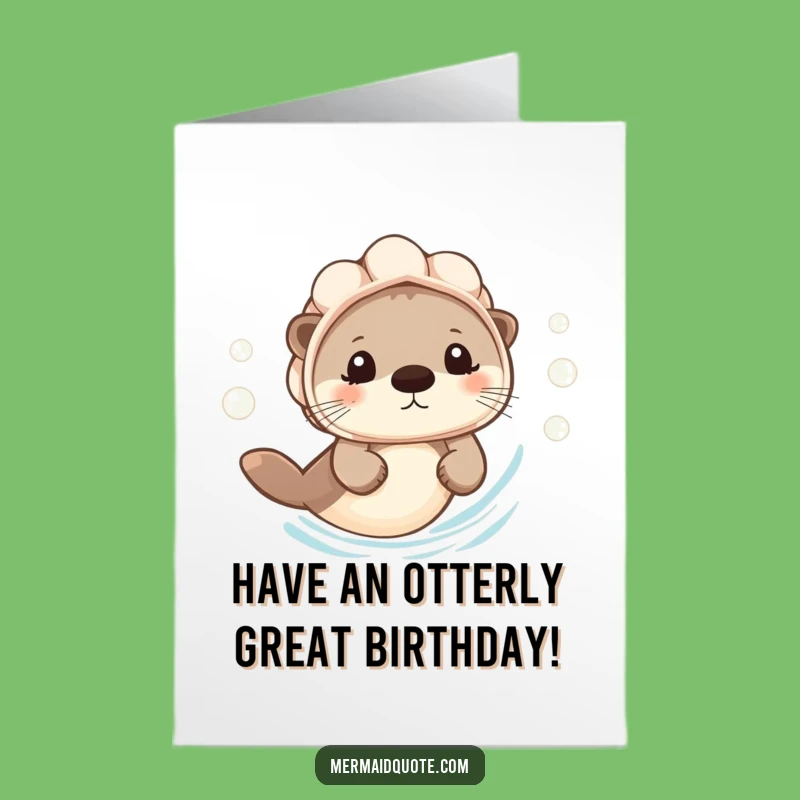Free Printable Birthday Card: Otter Explorer Funny Downloadable Gift