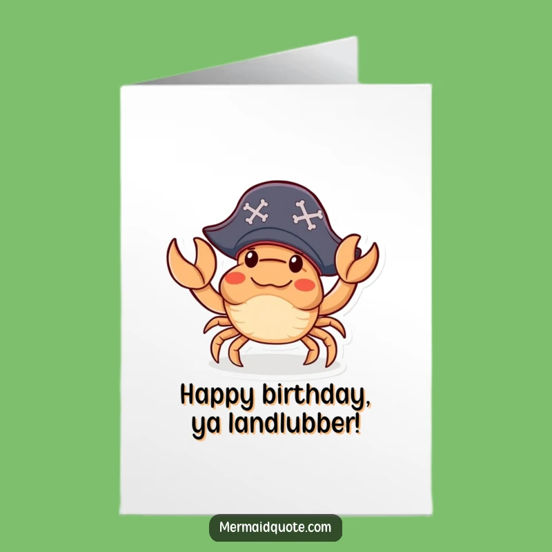 Free Printable Birthday Card: Pirate Crab Arrr-mazing Funny Downloadable Gift