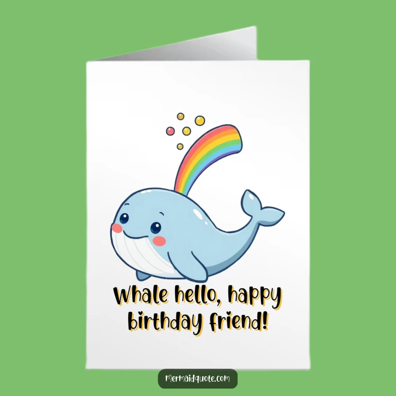 Free Printable Birthday Card: Whale Rainbow, Joyful Downloadable Gift