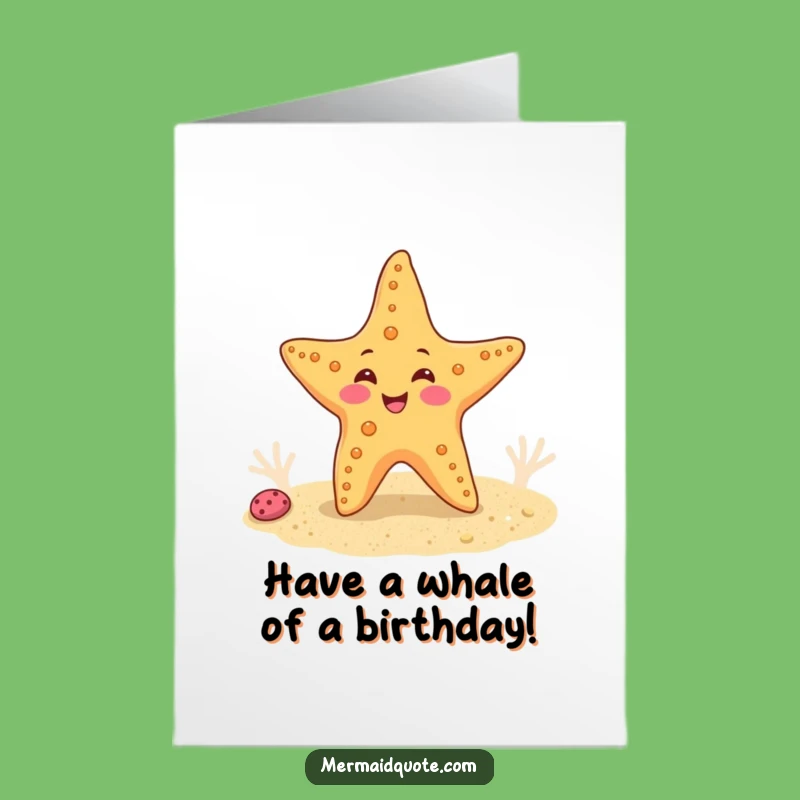 Free Printable Birthday Card: Wiggling Starfish Downloadable Greeting for a Fun Celebration