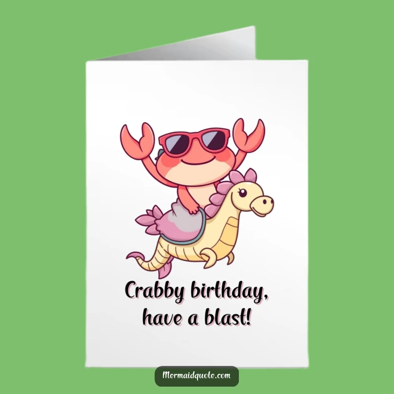 Free Printable Funny Crab Birthday Card SVG Download - Hilarious Ocean Ride