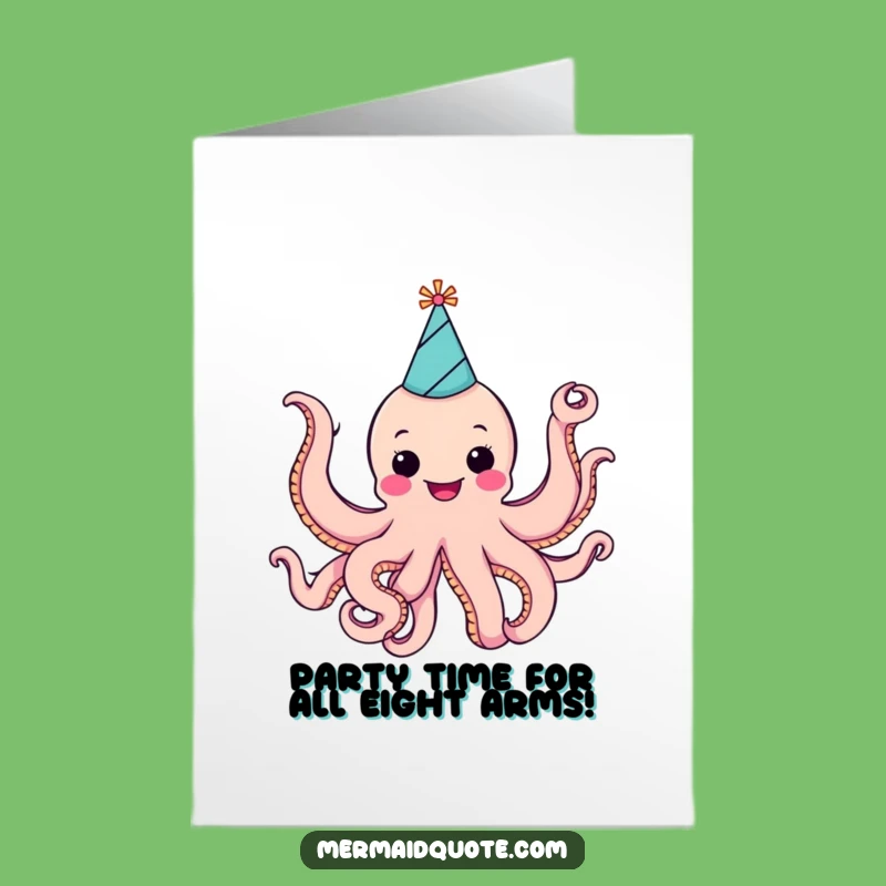 Free Printable Octopus Birthday Card: Party Hat Fun, Downloadable Gift