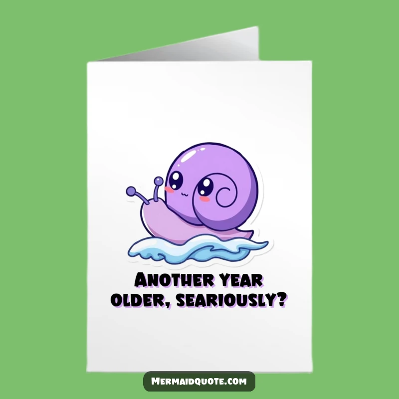 Funny Free Printable Birthday Card: Bubbly Sea Snail Surfs Joy! Downloadable Gift