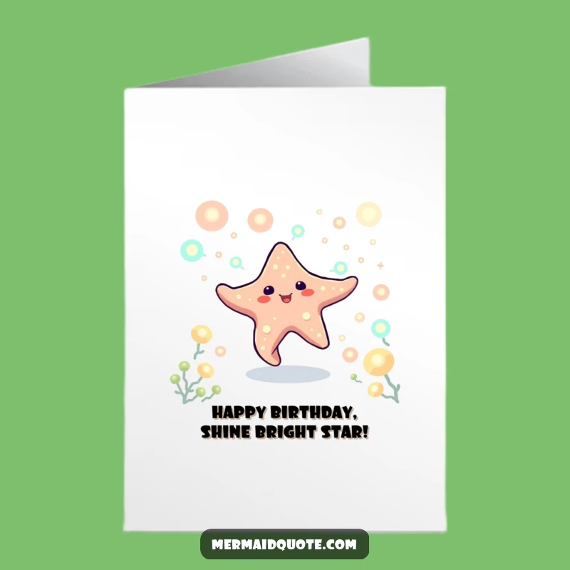 Free Printable Starfish Birthday Card: Glowing Plankton Downloadable Gift