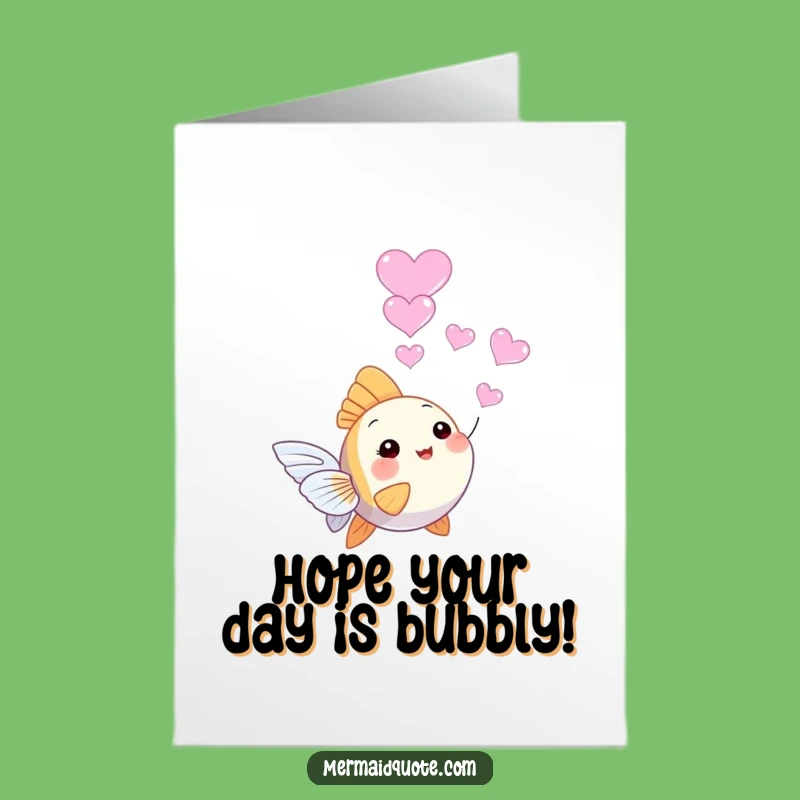 Sweet Free Printable Angelfish Birthday Card - Downloadable Heart Bubbles Gift