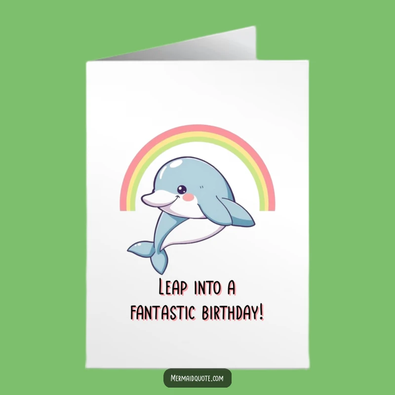 Free Printable Dolphin Birthday Card: Happy Leaping Dolphin Downloadable Gift
