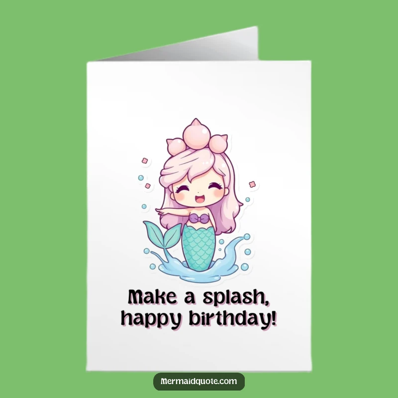 Free Printable Funny Mermaid Birthday Card - Playful Splash Downloadable Gift