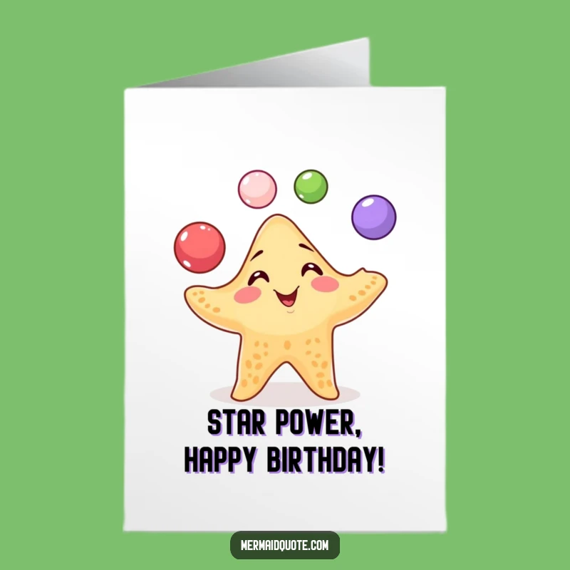 Free Printable Starfish Birthday Card - Juggling Pearls Fun Download