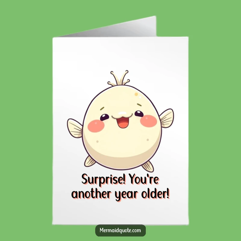 Surprise! Free Printable Pufferfish Birthday Card - Downloadable Funny Gift
