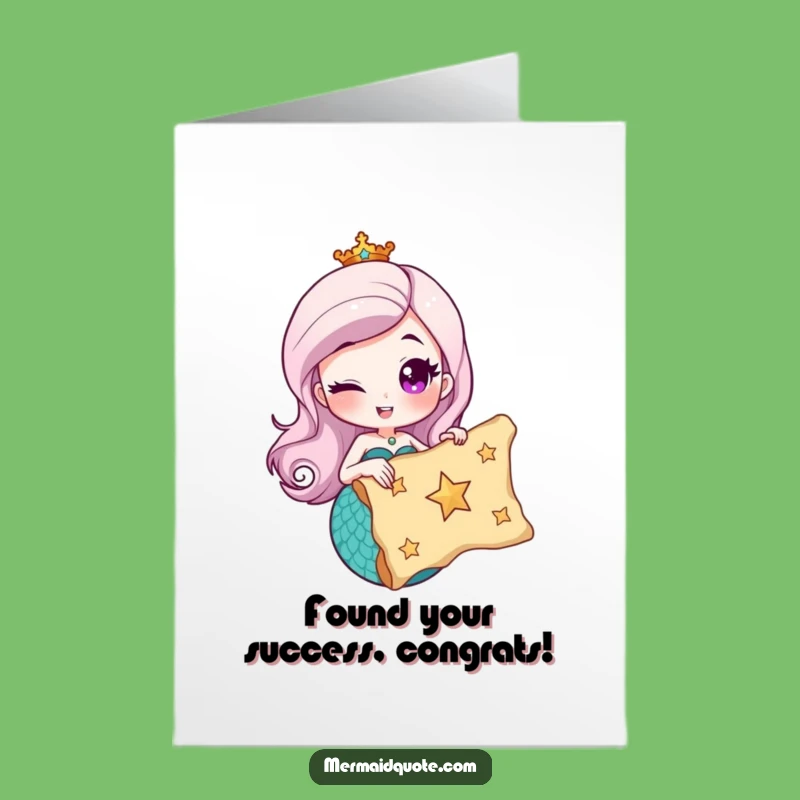 Free Printable Congrats Card: Winking Mermaid Treasure Map Funny