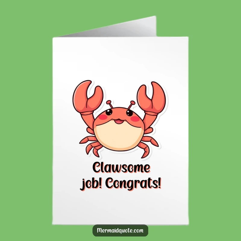 Free Printable Congrats Card: Crab Wave Funny Downloadable Celebration