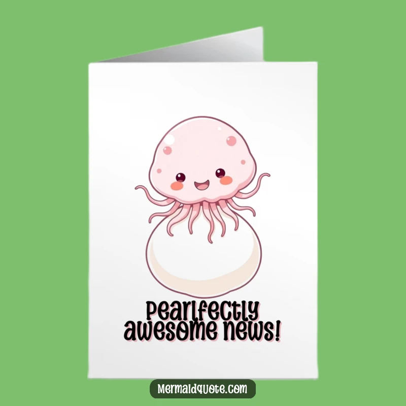 Free Printable Congrats Card: Jellyfish Pearl Bounce Celebration Downloadable