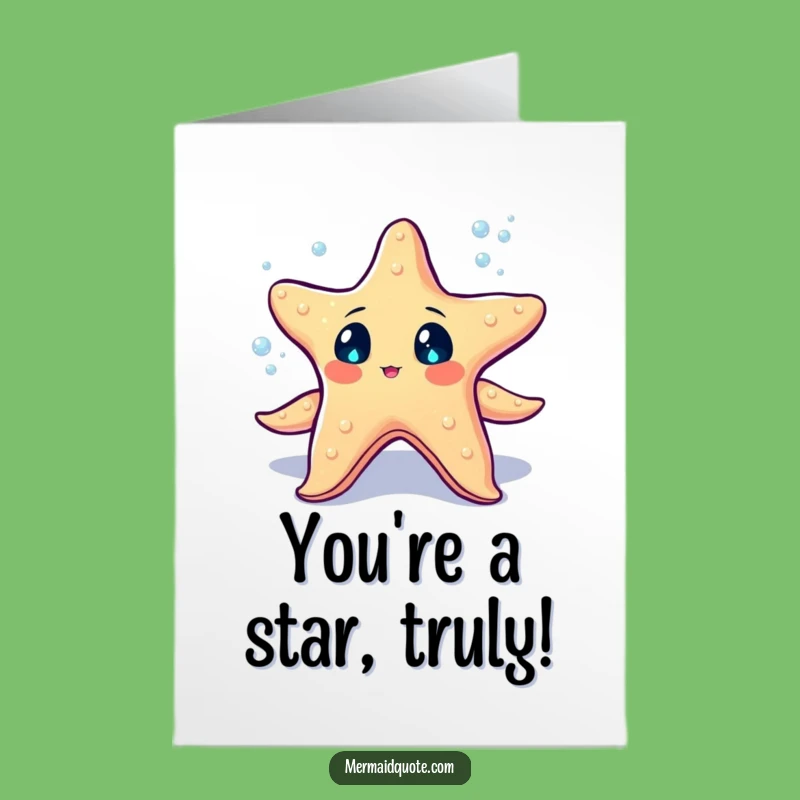 Free Printable Congratulations Card: Starfish Juggles Pearls for Your Big Win