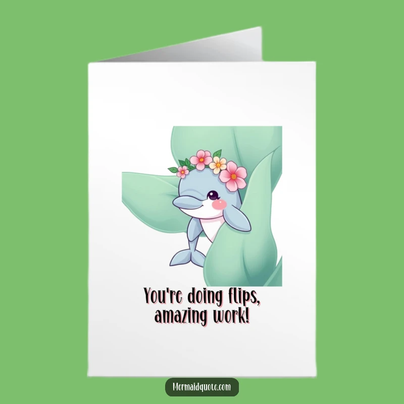 Free Printable Dolphin Congrats Card - Flower Crown Celebration Download