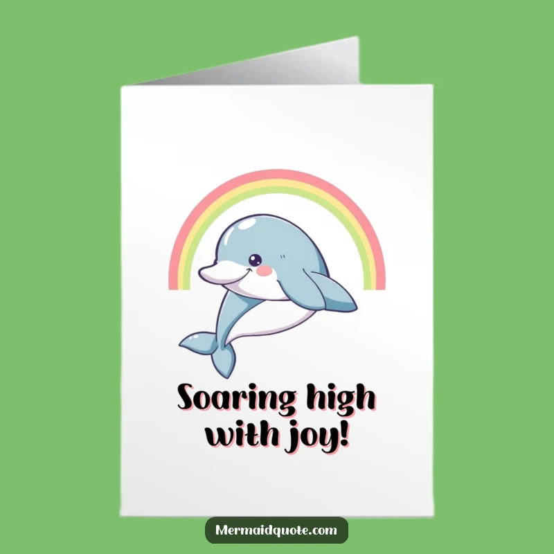 Free Printable Dolphin Congrats Card: Leaping Dolphin Downloadable Gift