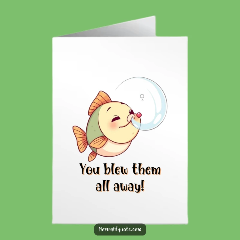 Free Printable Fish Congrats Card: Big Bubble Wins Downloadable