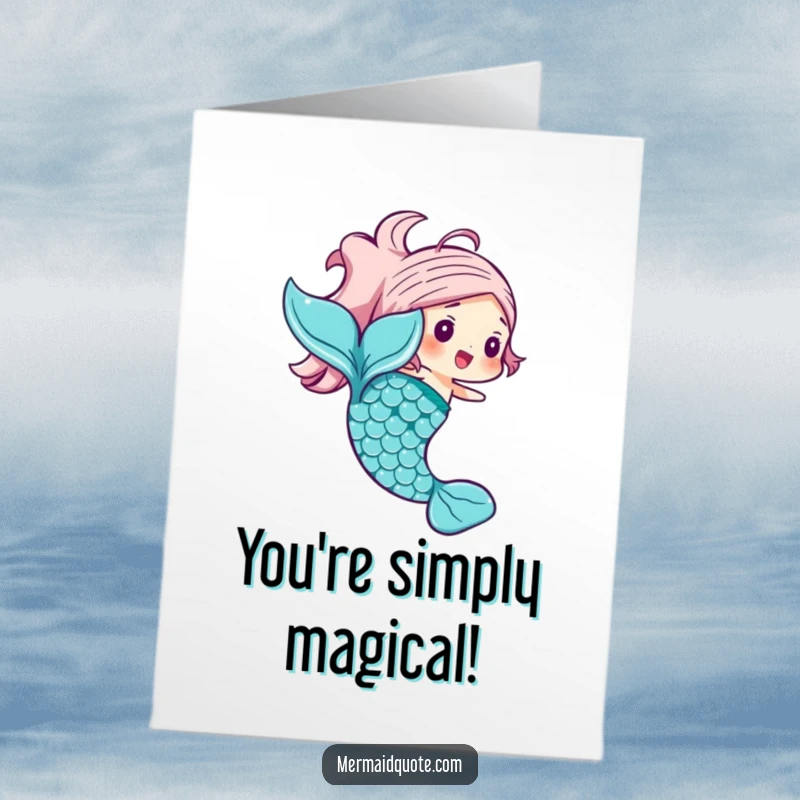 Free Printable Congratulations Card: A vibrant mermaid tail with dazzling, shimmering scales in a celebratory swish.