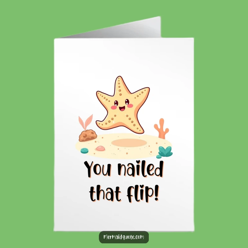 Free Printable Starfish Congrats Card: Cartwheeling Starfish Downloadable Gift
