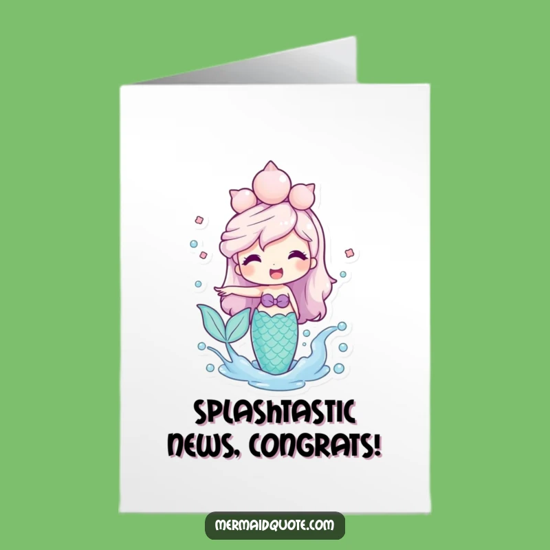 Free Printable Mermaid Congrats Card - Playful Splashy Celebration Downloadable